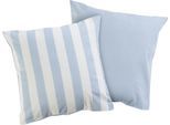 Kissenbezug OTTO HOME "Greta", blau (jeansblau), B:40cm L:40cm, Renforcé, Obermaterial: 100% Baumwolle, Kissenbezüge, Kissenbezug, Kissenhülle mit Wendeoptik, OEKO-TEX und Made in Green zertifiziert