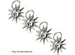 Gardinenring LIEDECO "Sonne" Gr. 1, grau (chromfarben), Ø:1,6cm, Metall, Gardinenbefestigungen, Gardinenring, für Gardinenstangen Ø 16 mm