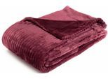Wohndecke GÖZZE "Cordoptik", lila (beere), B:150cm L:200cm, Kunstfaser, Wohndecken, Wohndecke, mit Glanzeffekt, Kuscheldecke