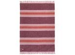 Wohndecke TOM TAILOR HOME "Bouclé Stripe", rosa (rot), B:145cm L:200cm, Kunstfaser, Wohndecken, Wohndecke, aus Bouclégarnen