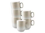 Becher SELTMANN WEIDEN "Henkelbecher Sento Home 400 ml 6er Set", beige (aura cream), 6 tlg., Porzellan, Trinkgefäße, Becher