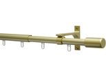 Gardinenstange GARDINIA "Gardinenstangen Set Thasos", gold (gold, matt), Ø:19mm, Aluminium, Gardinenstangen, Gardinenstange, mit Bohren, Schrauben, Wandmontage, Aluminium