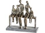 Dekofigur CASABLANCA BY GILDE "Skulptur We are family, bronzefarben/grau", orange (bronzefarben, grau), B:26cm H:26cm T:9cm, Polyresin, Dekofiguren, Dekofigur, Dekoobjekt, Höhe 26 cm, Familie, mit Spruchanhänger, Wohnzimmer