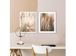 Wandbild REINDERS "Natur Botanisch - Pampas - Löwenzahn - Nahaufnahme", grün (farbe bild(er): khaki), B:40cm H:50cm, Holzwerkstoff, Bilder, Wandbild