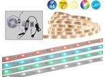 NÄVE LED Stripe "Outdoor", weiß, Gesamtlänge 5m, Lichterketten, Farbwechsel, Dimmfunktion, Fernbedienung, Länge 500cm, RGB, IP44, LED Stripe