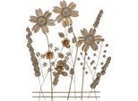 Wanddekoobjekt "Wanddekoration", gold (goldfarben), B:80cm H:88cm T:5cm, Metall, HOFMANN LIVING AND MORE, Wanddekoobjekte, Wanddekoobjekt, aus Metall, Blumenwiese