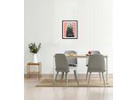 Bild QUEENCE "Lassi", grün (farbe rahmen: schwarz, farbe bild(er): grün), B:50cm H:70cm, Acrylglas, Holz, Papier, Bilder, Bild, HD Premium Poster-Druck inkl. Holzrahmen
