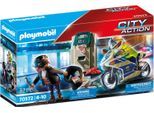 Konstruktions-Spielset PLAYMOBIL "Polizei-Motorrad: Verfolgung des Geldräubers (70572), My Action Heroes", bunt, Spielbausteine, Kinder, Kunststoff, Konstruktions-Spielset, Made in Europe