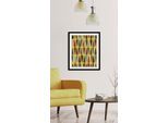Bild QUEENCE "Rudy", bunt (farbe rahmen: schwarz, farbe bild(er): bunt), B:50cm H:70cm, Acrylglas, Holz, Papier, Bilder, Bild, HD Premium Poster-Druck inkl. Holzrahmen