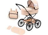 Puppenwagen BAYER "nostalgisch", beige (schleife beige), Puppenwagen, KinderB:44,5cm H:80cm T:67cm, Kunststoff, Metall, Polyester, Puppenwagen, inklusive Umhängetasche, B:44,5cm H:80cm T:67cm