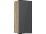 Hängeschrank OPTIFIT "Lilly2", schwarz (anthrazit lackiert, wildeiche, wildeiche), B:30cm H:70,4cm T:34,6cm, Holzwerkstoff, Schränke, Hängeschrank, Breite 30 cm, 1 Tür, 2 Einlegeböden
