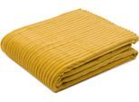 Wohndecke GÖZZE "Feincord Kuscheldecke", gelb (senf), B:150cm L:200cm, Polyester, Wohndecken, Wohndecke, flauschig weich und wohlig warm