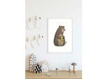 Bild KOMAR "Cute Animal Bear", bunt (farbe bild(er): bunt), B:40cm H:50cm, Holz, Papier, Bilder, Bild, Wandbild zur Dekoration - ohne Rahmen