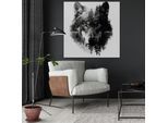 Acrylglasbild QUEENCE "Wolfsgesicht", schwarz-weiß (farbe bild(er): schwarz, weiß), B:50cm H:50cm T:0,4cm, Acrylglas, Bilder, Acrylglasbild, Fine Art-Print in Galeriequalität