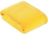Badetuch VOSSEN "Calypso Feeling", gelb (sunflower), B:100cm L:150cm, Walkfrottee, Obermaterial: 100% Baumwolle, Handtücher, Badetuch, mit schmaler Bordüre aus 100% Baumwolle, Vegan, einfarbig
