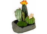 Kunstpflanze I.GE.A. "Kakteen", orange, B:15cm H:19cm T:14cm, Kunststoff, Polyester, Kunstpflanzen, Kunstpflanze