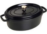 Bräter STAUB "Cocotte", schwarz, B:25cm H:16,7cm L:37,5cm Ø:31cm, Töpfe, Bräter, robust, langlebig, perfekte Hitzeverteilung, Aromaregen-Deckel