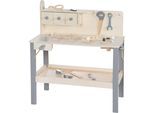 Spielwerkbank ROBA "für Kinder", beige (natur, grau), Rollenspielzeug, KinderB:73cm H:86cm T:41cm, Holz, Spielwerkbank, B:73cm H:86cm T:41cm