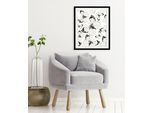 Bild QUEENCE "Lina", grau (farbe rahmen: schwarz, farbe bild(er): grau), B:50cm H:70cm, Bilder, Bild