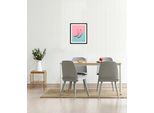 Bild QUEENCE "Damian", rosa (farbe rahmen: schwarz, farbe bild(er): rosa), B:50cm H:70cm, Acrylglas, Holz, Papier, Bilder, Bild, HD Premium Poster-Druck inkl. Holzrahmen