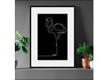 Bild QUEENCE "Stine", schwarz (farbe rahmen: schwarz, farbe bild(er): schwarz), B:40cm H:50cm, Acrylglas, Holz, Papier, Bilder, Bild, HD Premium Poster-Druck inkl. Holzrahmen