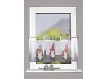 Scheibengardine HOME WOHNIDEEN "IMPALO" Gr. 1, rot, B:120cm H:45cm, Voile, Polyester, Gardinen, Scheibengardine, Schlaufencafehaus Voile digital bedruckt