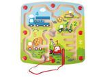 Spiel HAPE "Baufahrzeuge-Labyrinth", bunt, Spiele, KinderB:25cm H:2cm T:25cm, Holz, Spiel, B:25cm H:2cm T:25cm