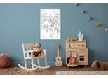 Wandsticker QUEENCE "Ritter und Burg", weiß, B:60cm H:90cm, Vinyl, Wandtattoos, Wandsticker, DIY-Wandsticker zum Bemalen