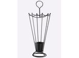 Schirmständer HEINE HOME, schwarz, B:33,5cm H:79cm T:33,5cm, Metall, Regenschirmständer, Schirmständer