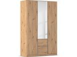 Drehtürenschrank OTTO HOME "Kleiderschrank Schrank Garderobe AGORDO mit Dekor- oder Hochglanzfront", braun (eiche artisan), B:136cm H:210cm T:54cm, Holzwerkstoff, Schränke, Drehtürenschrank, mit Außenschubkästen, in 7 Breiten und 2 Höhen MADE IN GERMANY