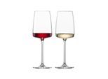 Weinglas ZWIESEL GLAS "Weingläser Vivid Senses 363 ml 2er Set transparent", bunt (transparent), 2 tlg., Glas, Trinkgefäße, Weinglas