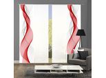Schiebegardine HOME WOHNIDEEN "OPALIA 4ER SET" Gr. 1, rot, B:60cm H:245cm, Microfaser, Polyester, Gardinen, Schiebegardine, HxB: 245x60