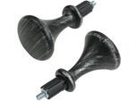 Gardinenstangen-Endstück LIEDECO "Endstück, Endknopf Kegel "Esperanca" für 16 mm Stangen" Gr. 1, silber (silberfarben, schwarz), H:4,4cm L:5,5cm, Gardinenstangenendstücke, Gardinenstangen-Endstück, Endstück, Endknopf