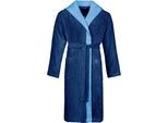 Herrenbademantel BUGATTI "Stefano, ideal für Sauna & Spa, Hotelbademantel, Morgenmantel" Gr. XL, blau (marineblau), L:120cm, Webfrottier, Hausmäntel, Herrenbademantel, mit Kapuze, reine Baumwolle