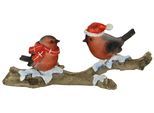 Dekofigur I.GE.A. "Vögel auf Baumstamm", braun, B:23cm H:10cm, Polyresin, Dekofiguren, Dekofigur, Tierfigur auf Ast Statue Herbstdeko Winterdeko Weihnachtsdeko Deko