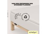 Spannbettlaken SCHLAFGUT "EASY Jersey Elasthan Topper", beige (sand light), 1 Stk., Jersey, 120-130x200-220 10cm, Jersey, Obermaterial: 95% Baumwolle, 5% Elasthan, Bettlaken, Spannbettlaken, MADE IN GREEN by OEKO-TEX