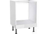 Herdumbauschrank KOCHSTATION "KS-Paula", weiß glanz, weiß, B:60cm H:87cm T:58,4cm, Schränke, Herdumbauschrank, 60 cm breit, 87 cm hoch, mit 1 festen Blende