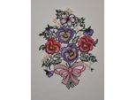 Fensterbild STICKEREIEN PLAUEN "Veilchen" Gr. 1, bunt, B:20cm H:28cm, Textil, Fensterbilder, Fensterbild