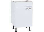 Spülenschrank KOCHSTATION "KS-Cara", weiß (weiß, weiß), B:50cm H:87cm T:58,4cm, Schränke, Spülenschrank, Breite 50 cm
