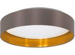 EGLO LED Deckenleuchte "Maserlo", braun (cappuccino), 1, Ø 38cm H: 9cm, 1 Stk., Leuchten, Stofflampe Maserlo2 Ø38 x H9 cm, LED-Platine, Textilschirm, LED Deckenleuchte