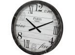Wanduhr AMBIENTE HAUS "Wanduhr aus holz 60cm", grau, B:60cm H:60cm T:7cm, Wanduhren, Wanduhr