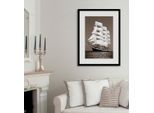 Bild QUEENCE "Pearl", grau (farbe rahmen: schwarz, farbe bild(er): grau), B:40cm H:50cm, Acrylglas, Holz, Papier, Bilder, Bild, HD Premium Poster-Druck inkl. Holzrahmen