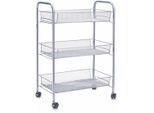 Rollwagen ZELLER PRESENT, grau, B:44cm H:62,5cm T:26cm, Metall, Rollwagen, Rollwagen