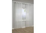 Gardine GARDINIA "Schal mit Ösen Etamine 3-D Streifen", weiß, B:140cm H:245cm, Polyester, Gardinen, Gardine, transparent, Polyester, Stoff: Etamine