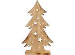 NÄVE LED Baum "Tannenbaum, Weihnachtsdeko aus Holz", beige (natur), H: 47,5cm, 1 Stk., Leuchten, Holz-Stehleuchte, Höhe ca. 47,5 cm, Batteriebetrieben, LED Baum