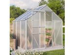 Gewächshaus VITAVIA "Luna 3800", silber (silberfarben), B:195cm H:197cm T:195cm, Gewächshäuser, Gewächshaus