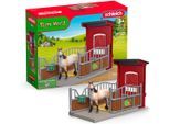Spielwelt SCHLEICH "FARM WORLD, Ponybox mit Mustang Stute (42724)", bunt, Spielfigurenwelten, Kinder, Kunststoff, Spielwelt, Made in Europe