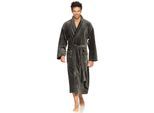 Bademantel VOSSEN "Feeling-L, ideal für Sauna & Spa, Hotelbademantel, Morgenmantel" Gr. XXL, grau, L:134cm, Webvelours, Hausmäntel, Bademantel, mit hohem Kragen