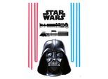 Wandtattoo KOMAR "Star Wars Darth Vader and Lightsaber - Größe 50 x 70 cm", bunt (schwarz, rot, blau), B:50cm H:70cm, Folie, Wandtattoos, Wandtattoo, selbstklebend, Wandsticker, Kinderzimmer
