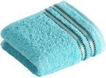 Gästehandtücher VOSSEN "Cult de Luxe", blau (light azure), B:30cm L:50cm, Walkfrottee, Obermaterial: 100% Baumwolle, Handtücher, Gästehandtücher, im Set, mit Glanzbordüre